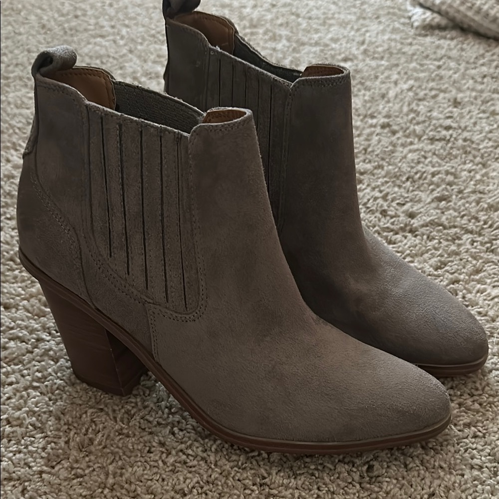 Gray Suede Ankle Boots